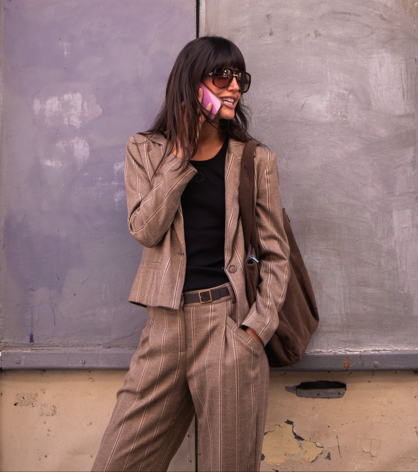 Blazer de mujer corta estampado raya diplomática
