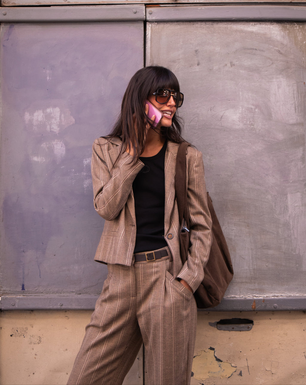 Blazer de mujer corta estampado raya diplomática