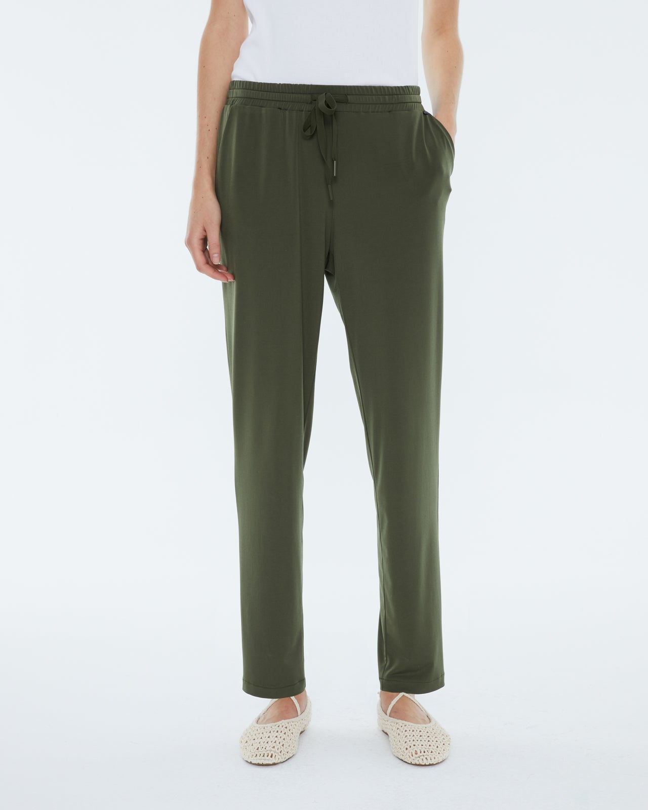 Pantalón de mujer jogger de punto, cintura elástica.