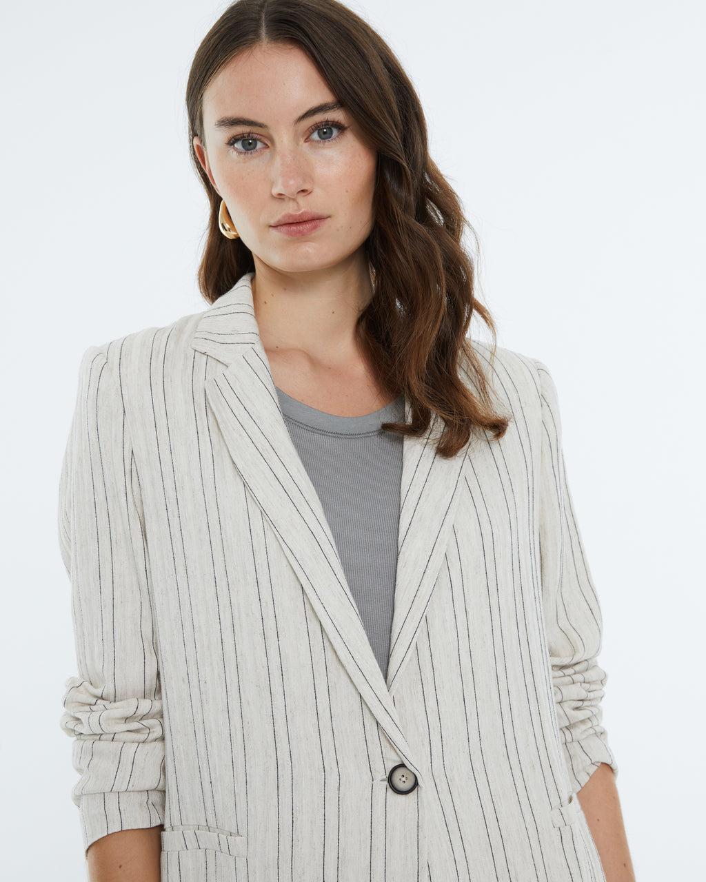 Blazer de mujer estampado rayas. Forrada.