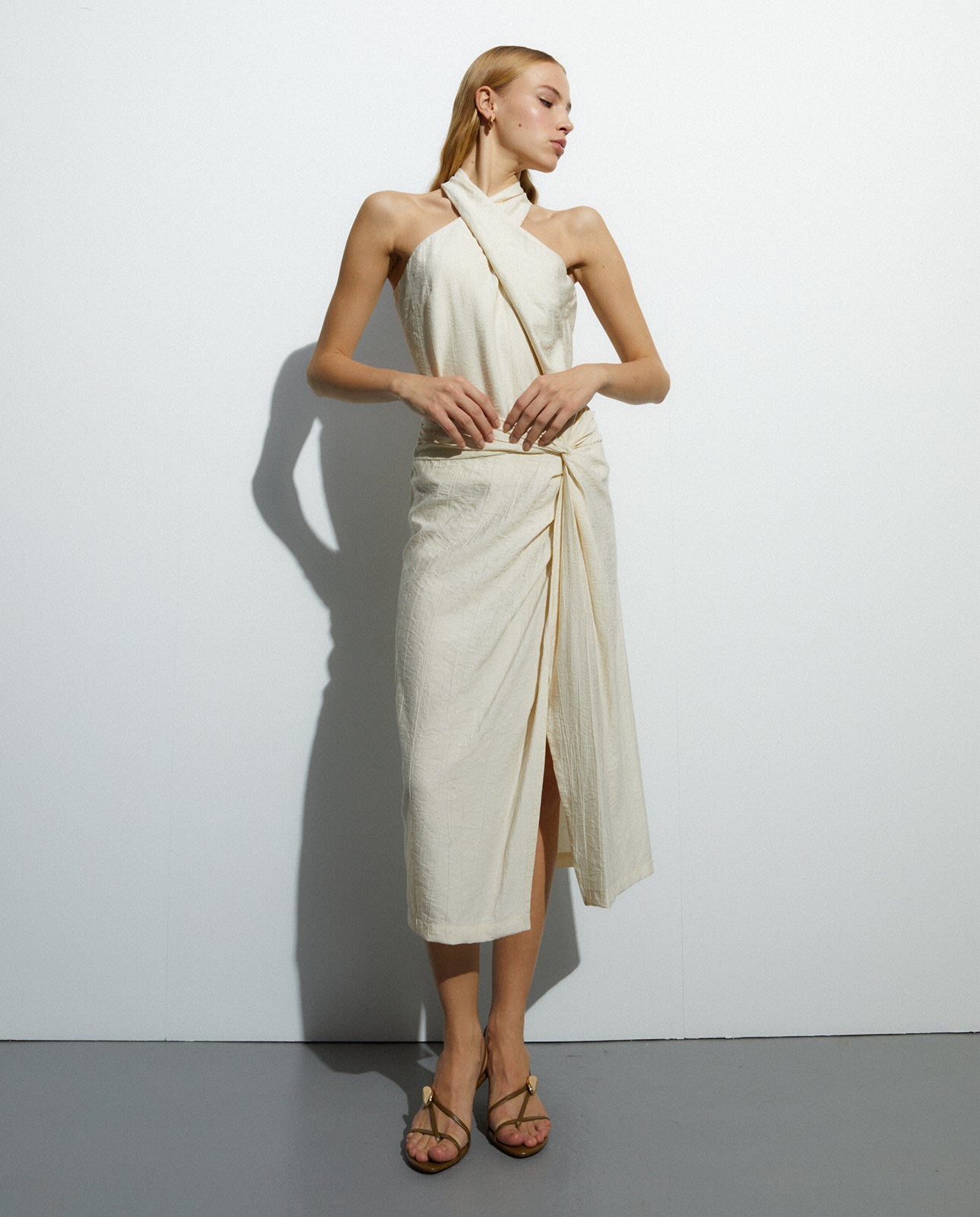 Falda midi efecto pareo