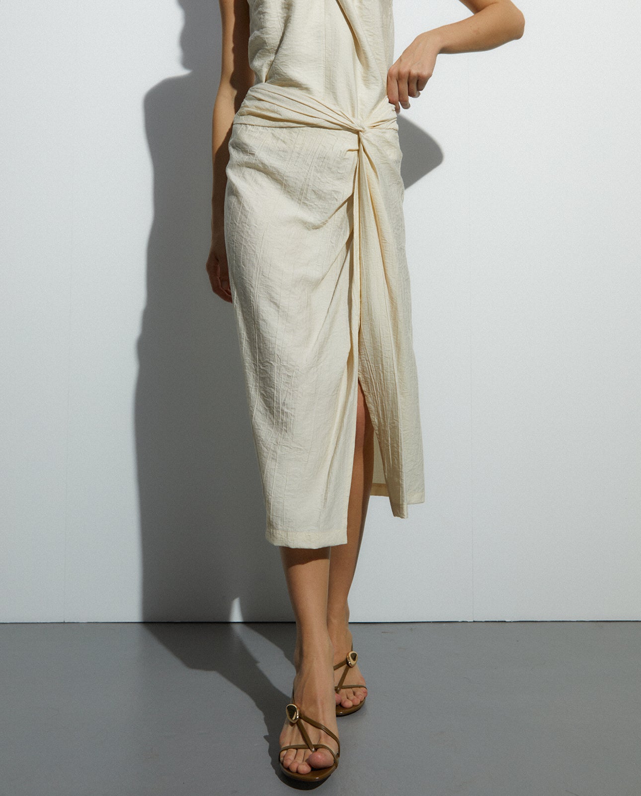 Falda midi efecto pareo