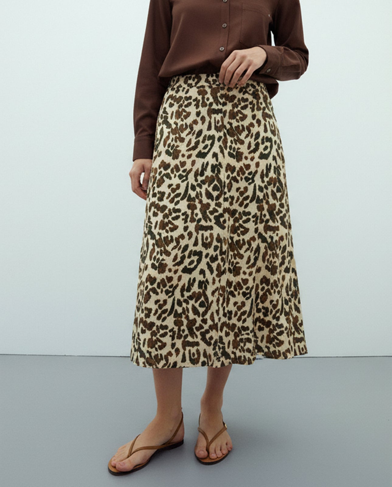 Falda midi estampado animal print