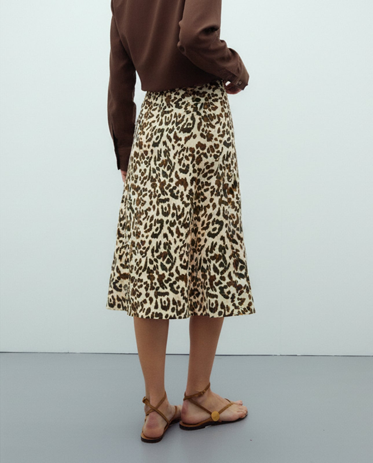 Falda midi estampado animal print