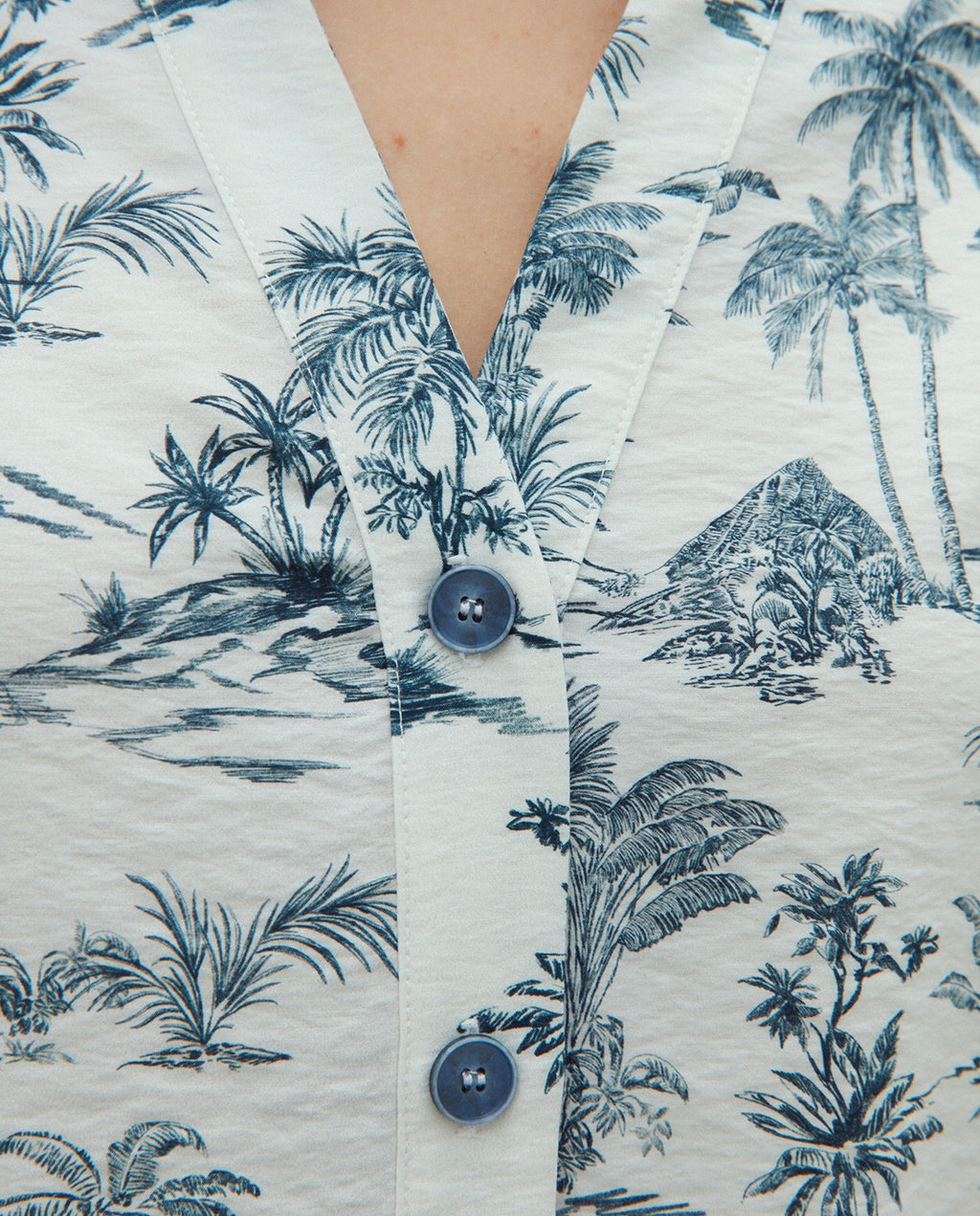 Camisa de mujer estampada manga corta