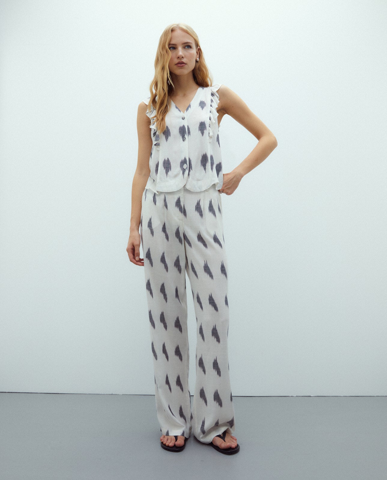 Pantalón de mujer estampado cintura elástica