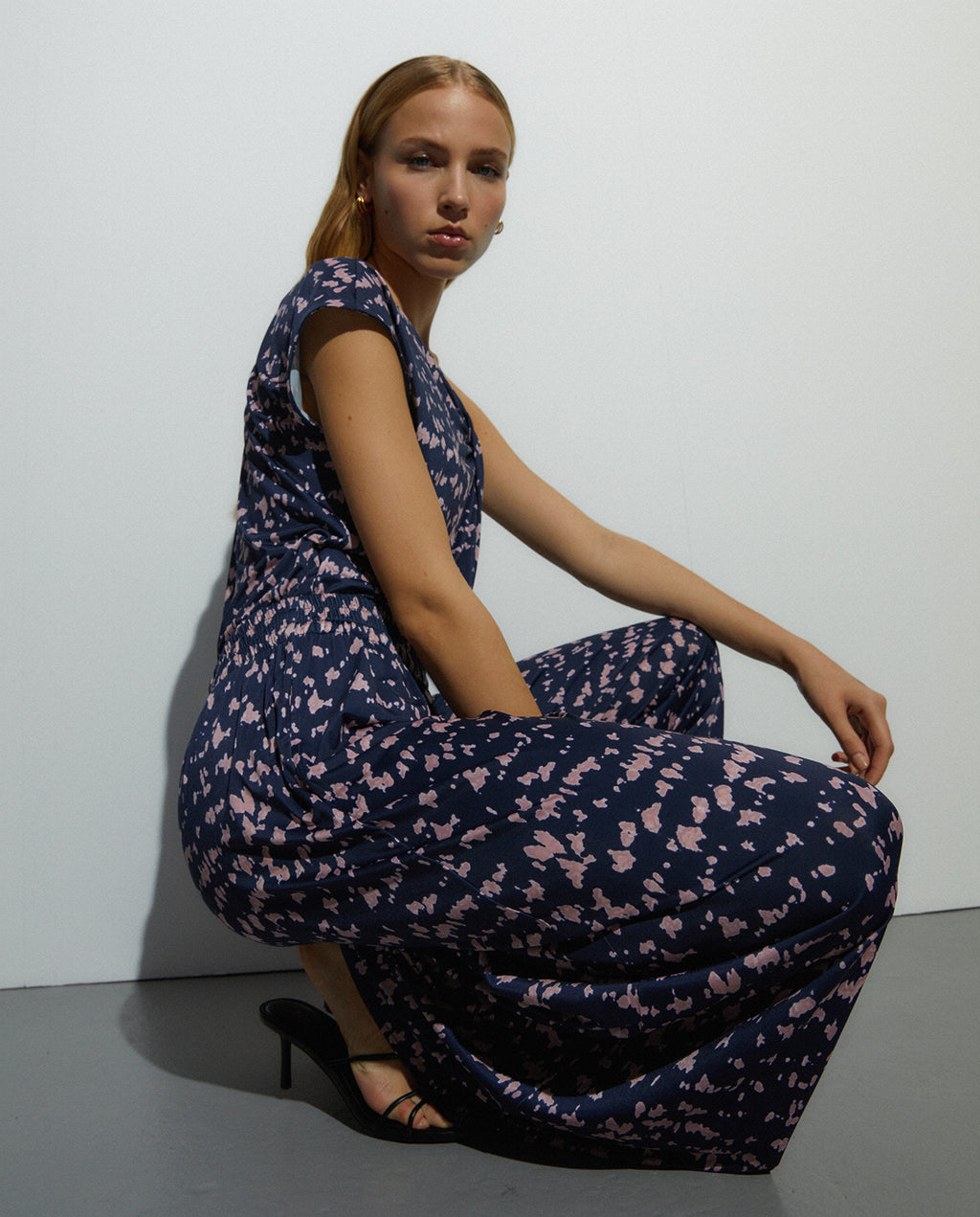 Pantalón ancho de mujer en punto cintura elástica