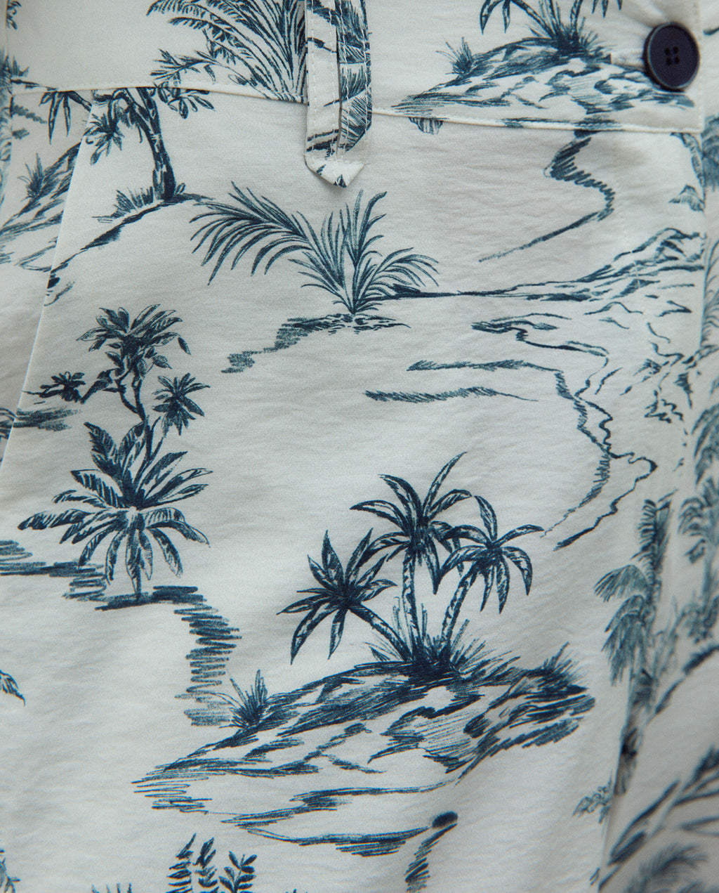 Pantalón recto de mujer estampado de tiro alto