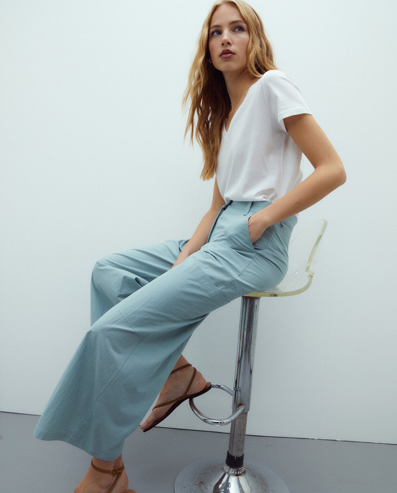 Pantalón de mujer culotte popelin