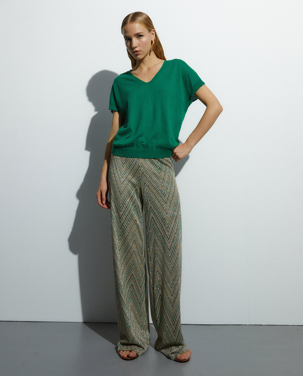 Pantalón de mujer punto estampado fantasía