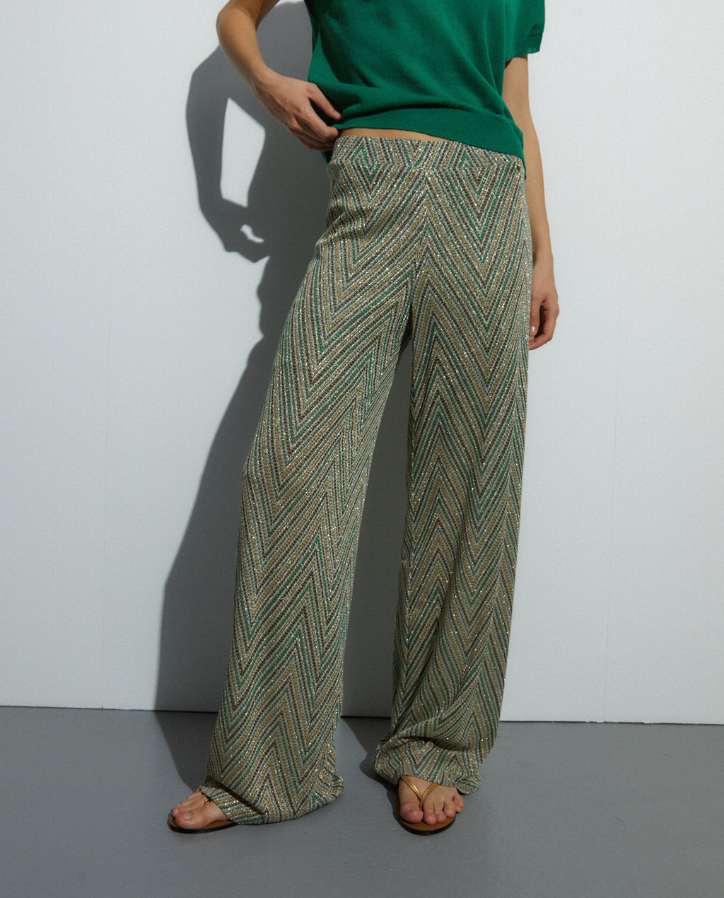 Pantalón de mujer punto estampado fantasía