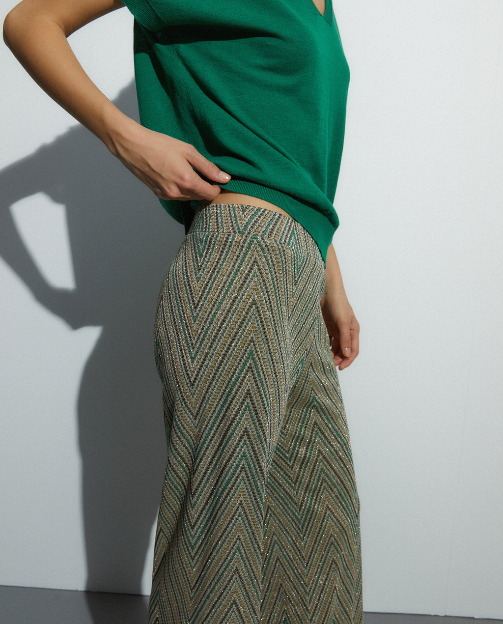 Pantalón de mujer punto estampado fantasía