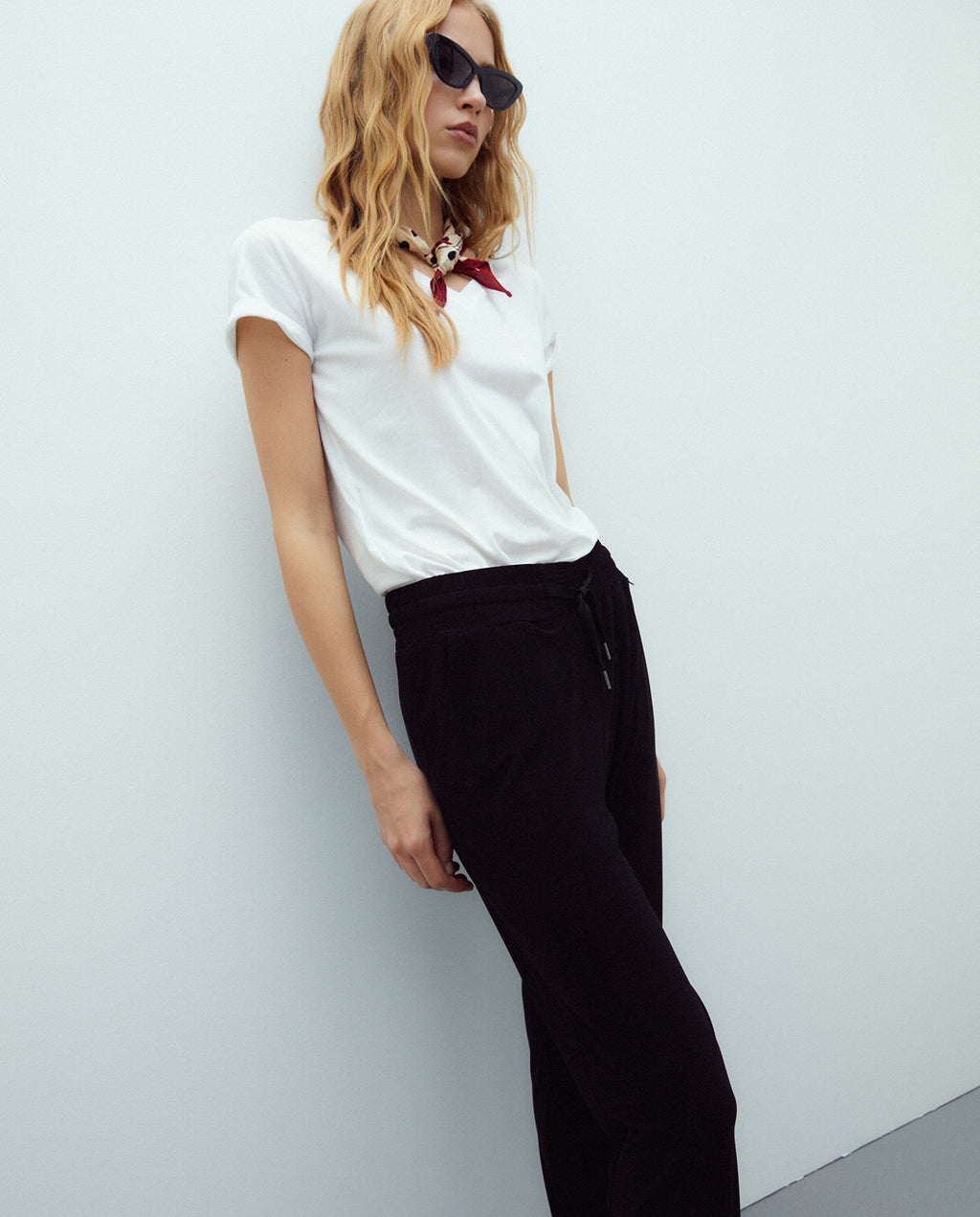 Pantalón de mujer punto liso cintura elástica