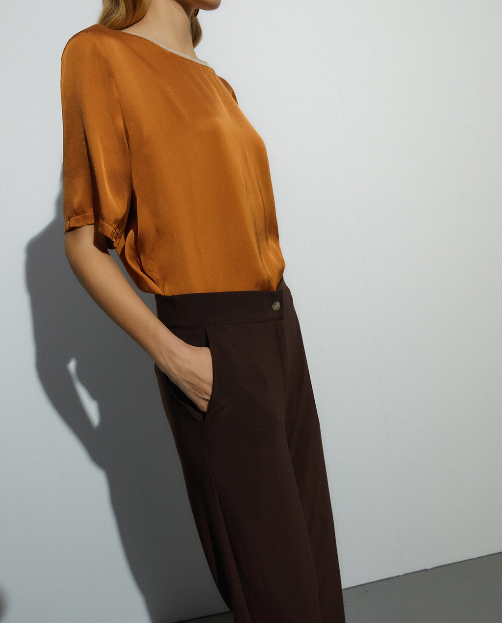 Pantalón culotte de mujer punto liso.