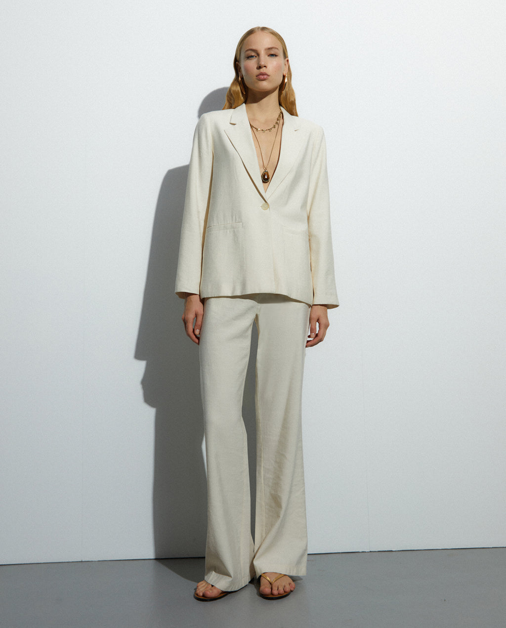 Blazer de mujer de corte recto cuello solapa