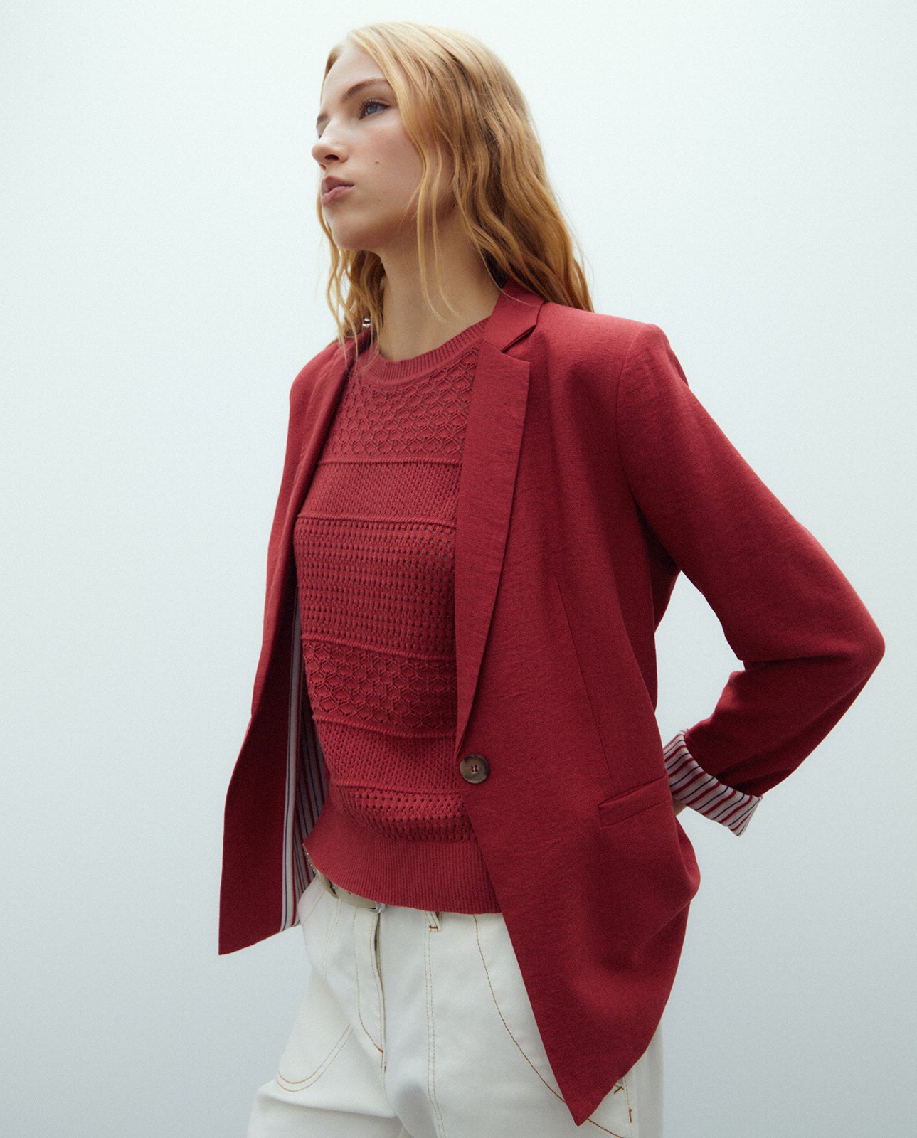 Blazer de mujer forro rayas