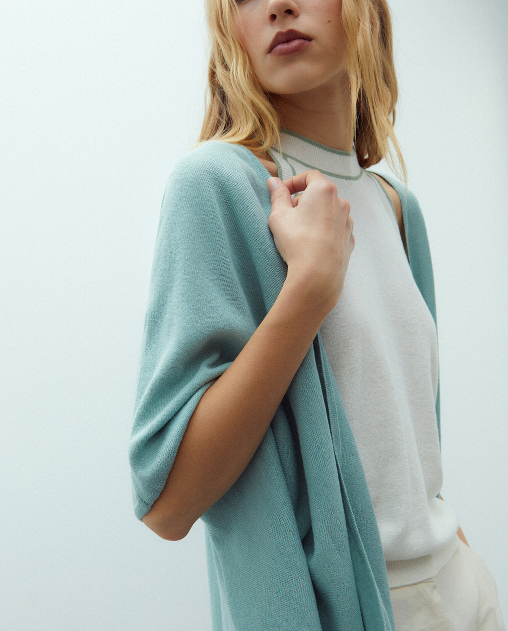 Kimono de mujer en punto liso lino algodón