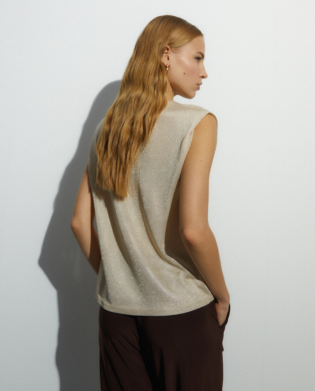 Jersey de mujer sin mangas escote redondo