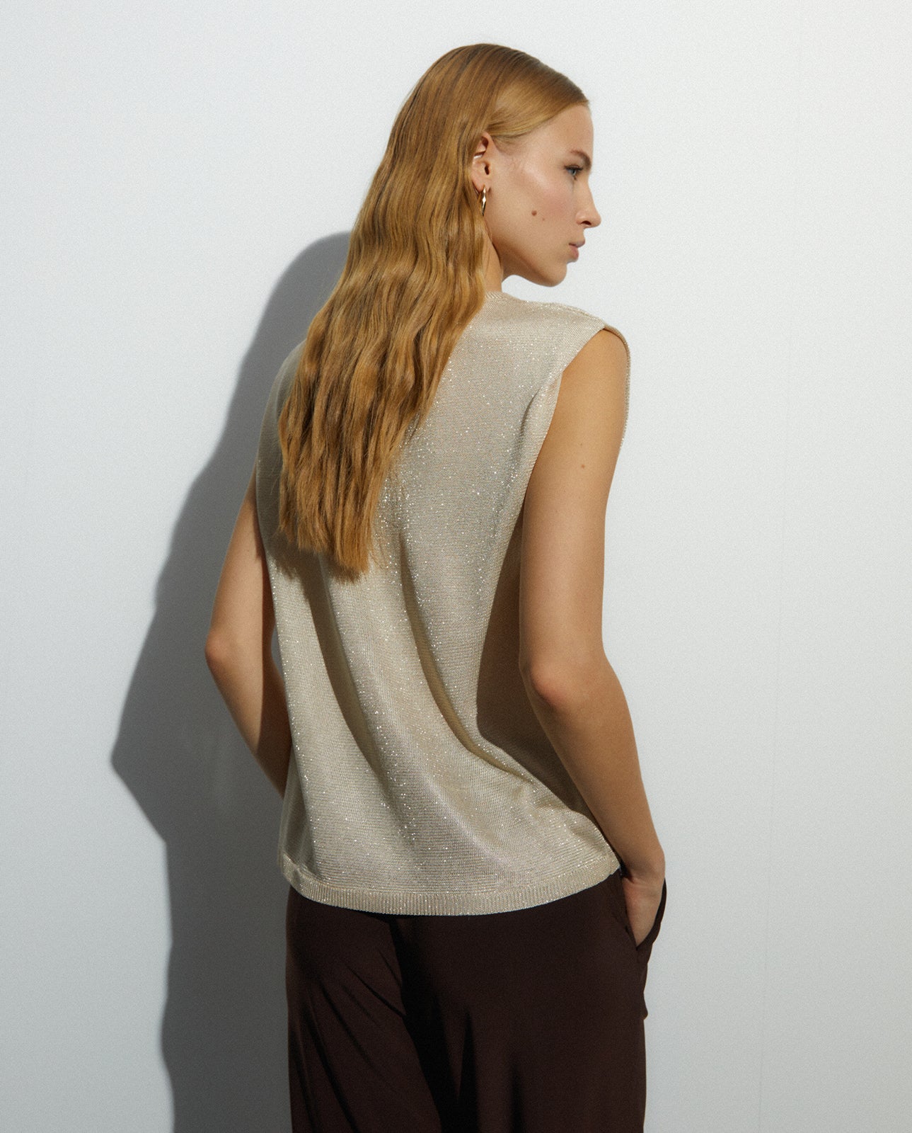 Jersey de mujer sin mangas escote redondo