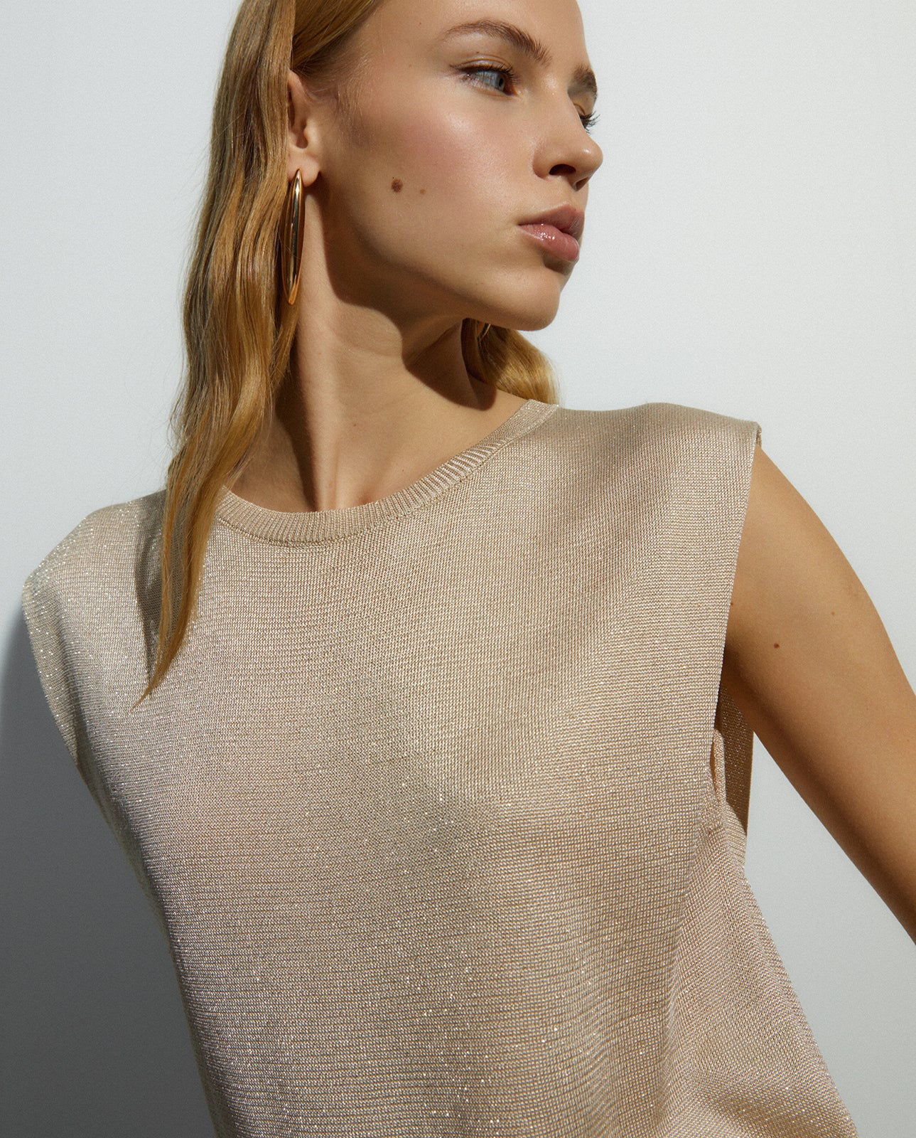 Jersey de mujer sin mangas escote redondo