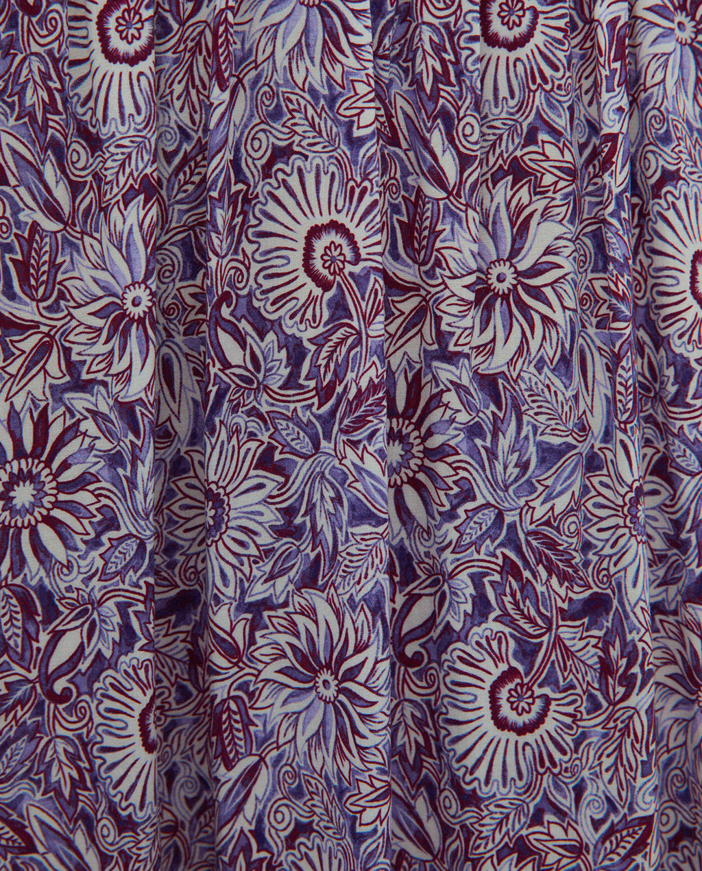 Vestido midi estampado cuello pico manga francesa