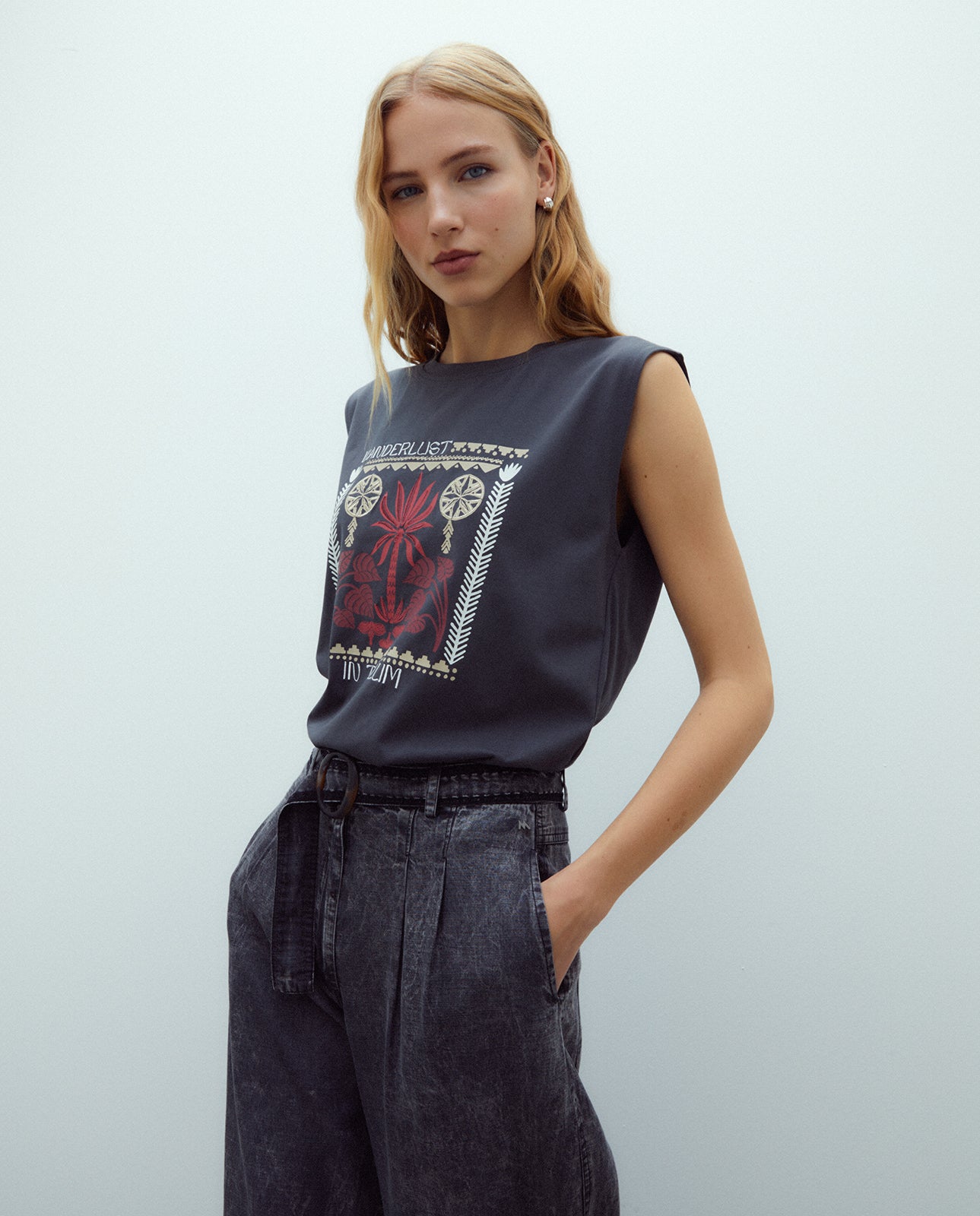 Camiseta de mujer cuello redondo print frontal