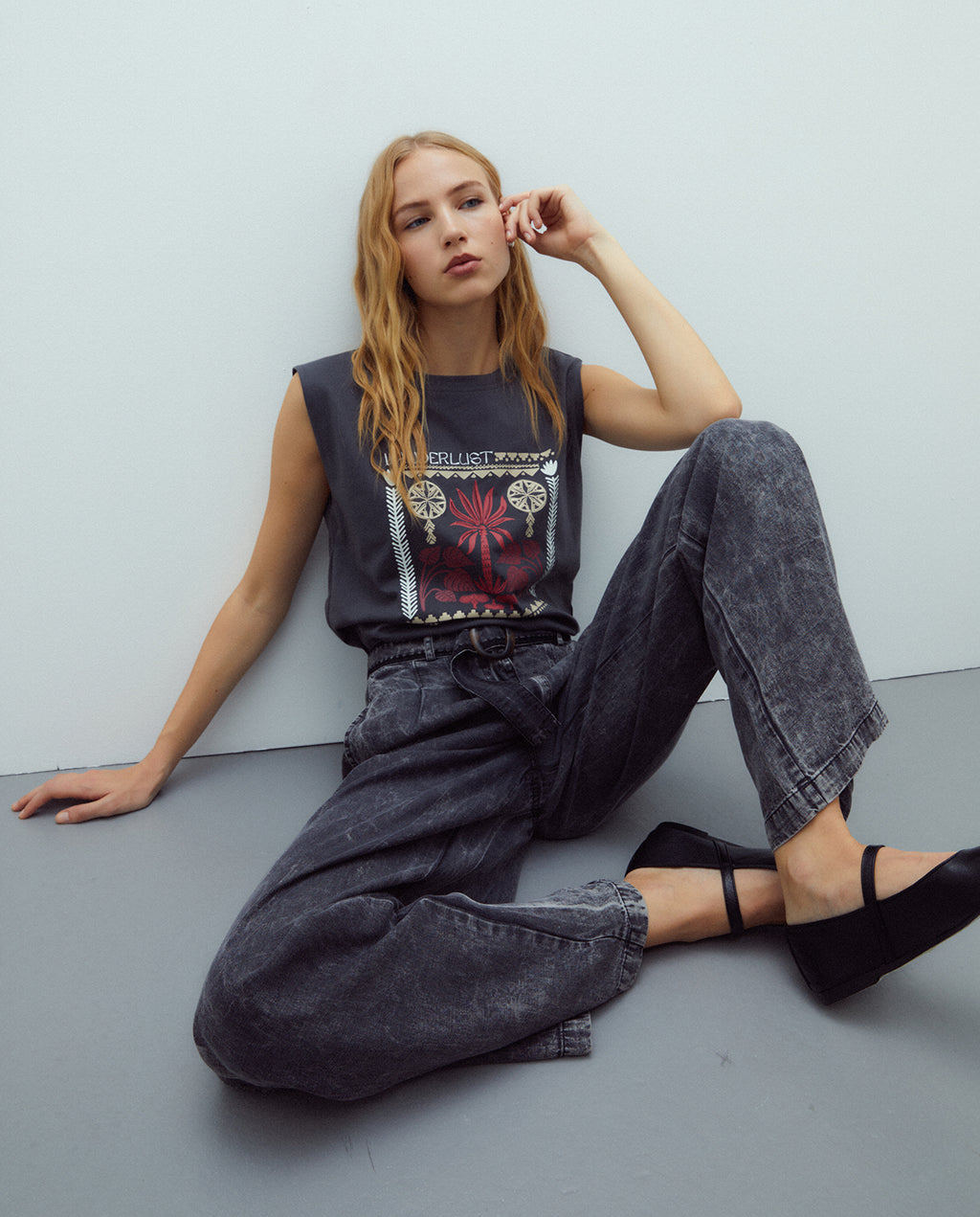 Camiseta de mujer cuello redondo print frontal