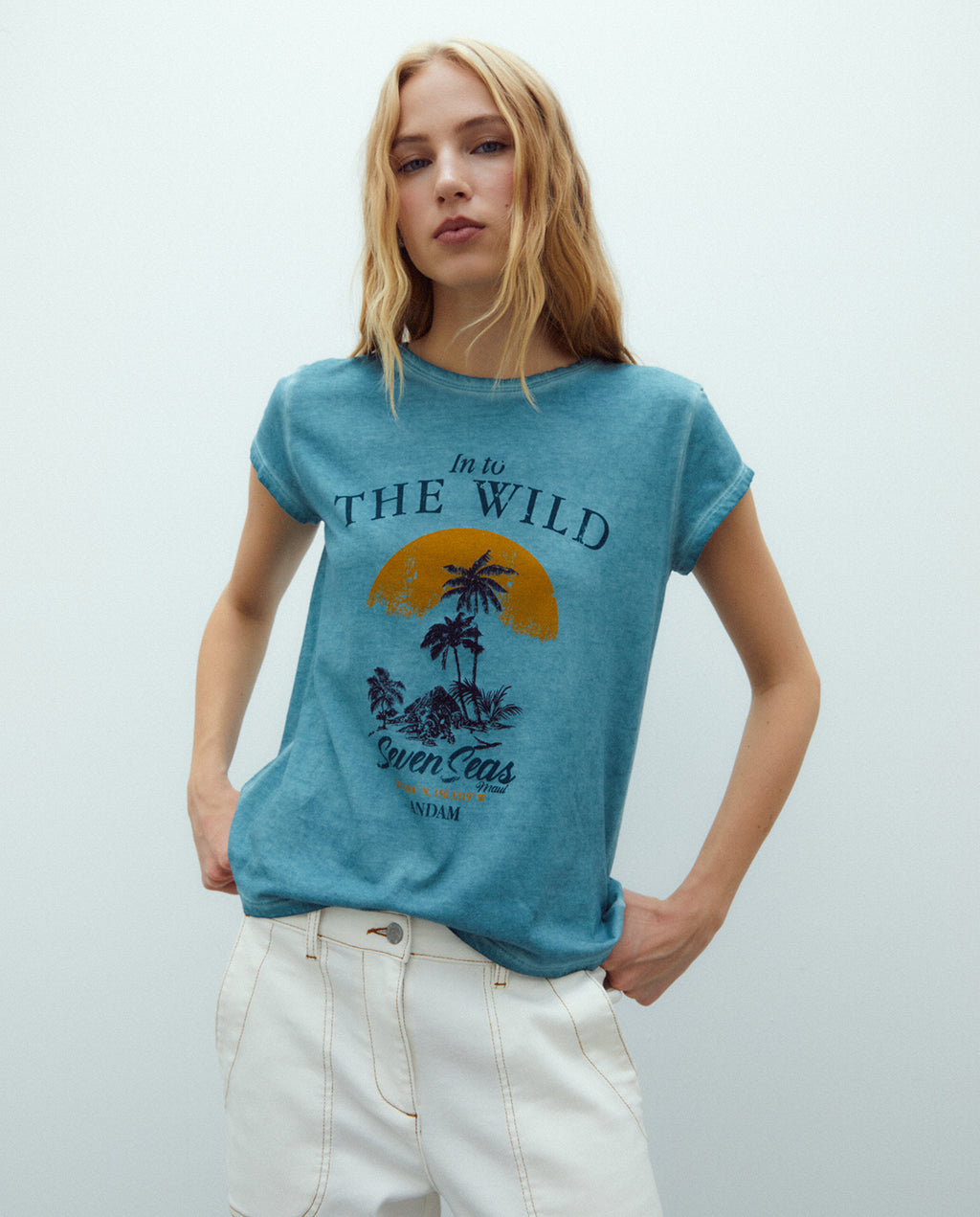 Camiseta de mujer manga corta print frontal