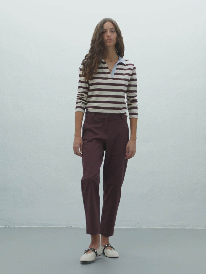 Polo de mujer estampado rayas