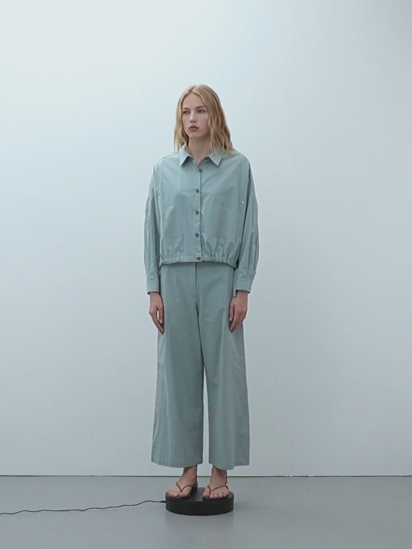 Chaqueta corta de mujer popelin manga larga