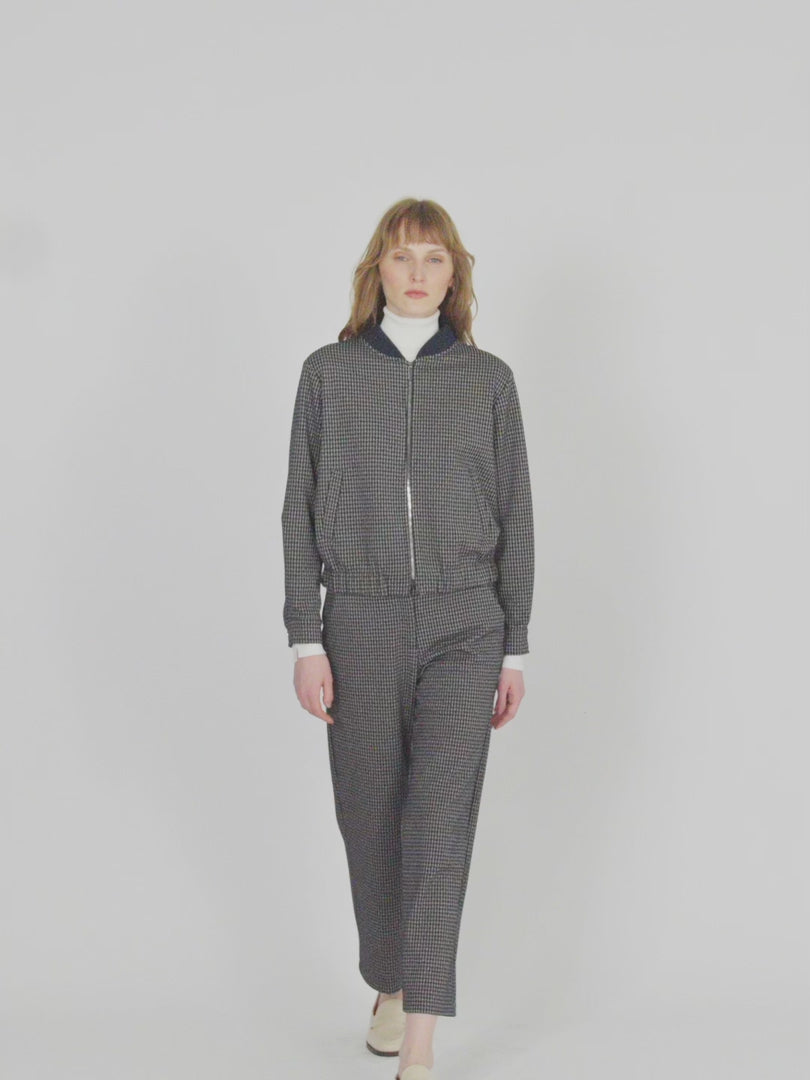 Chaqueta de mujer bomber punto estampado
