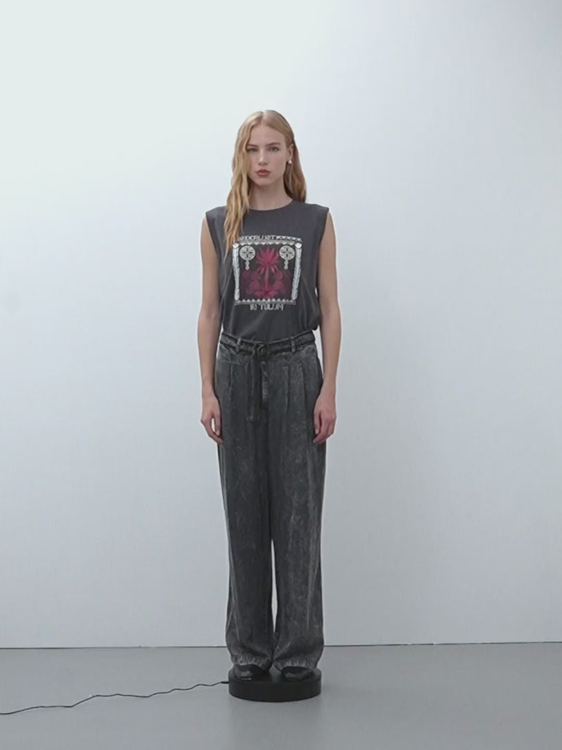 Camiseta de mujer cuello redondo print frontal