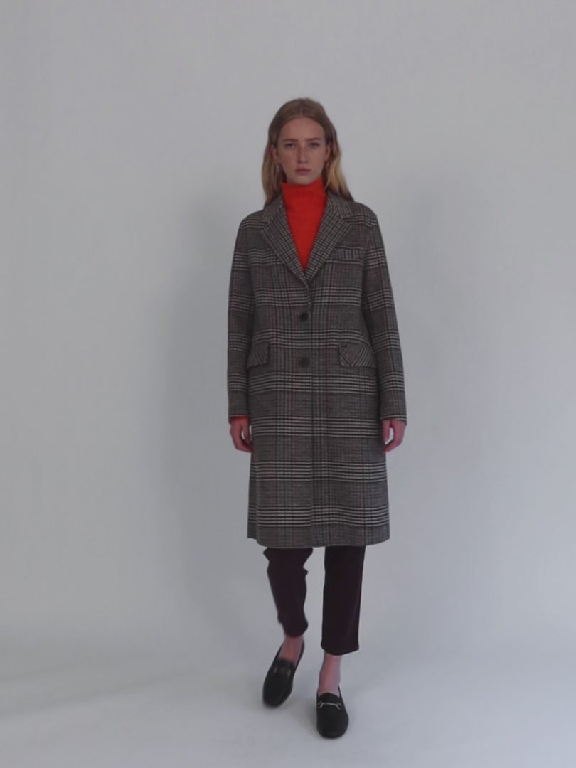 Women's checked print coat.