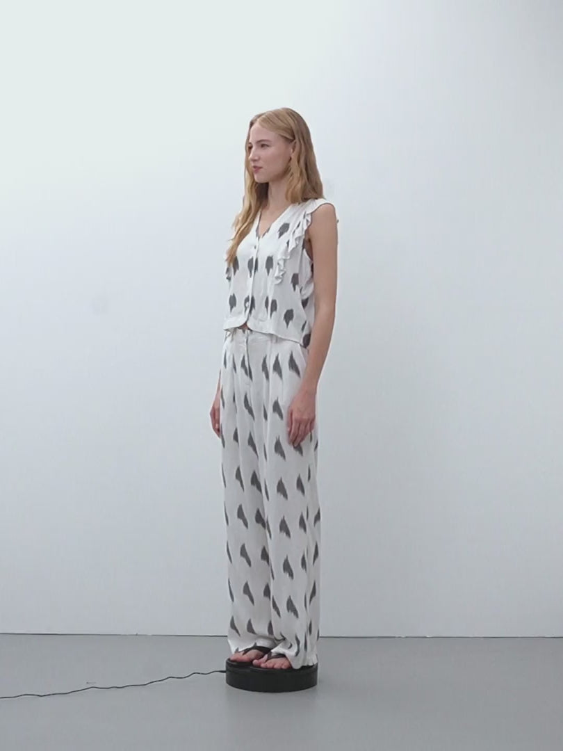 Pantalón de mujer estampado cintura elástica