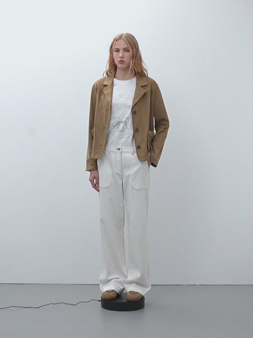 Chaqueta de mujer efecto ante con flecos