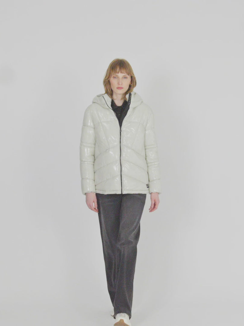 Parka de mujer acolchada satinada