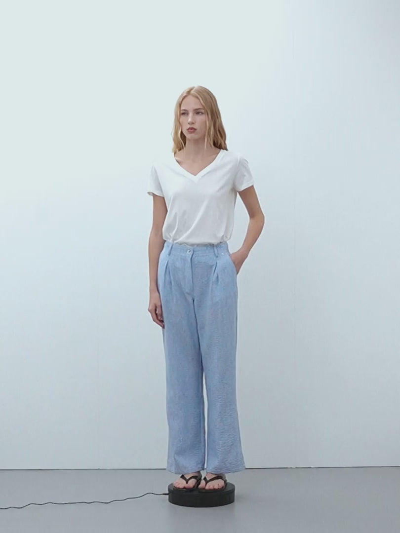 Pantalón recto de mujer con pinzas