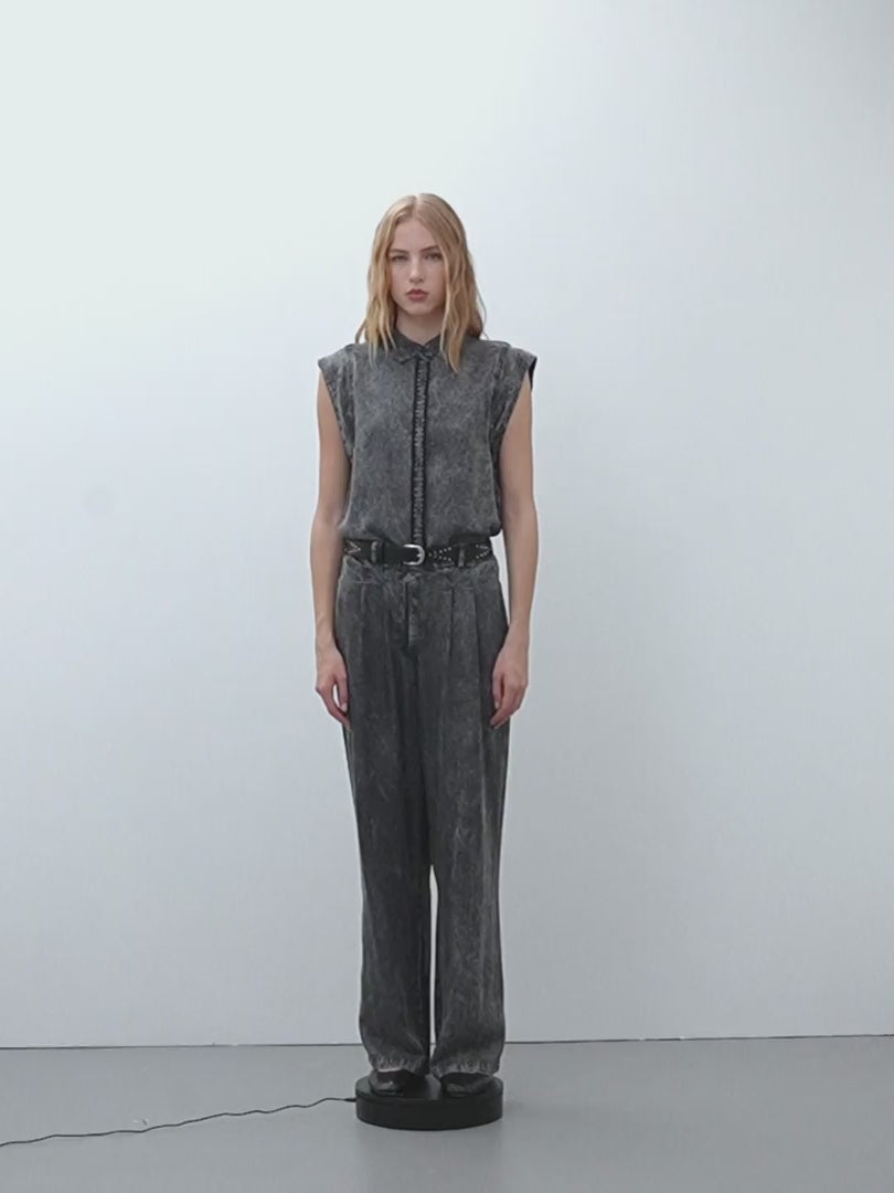 Camisa de mujer en tencel tindado