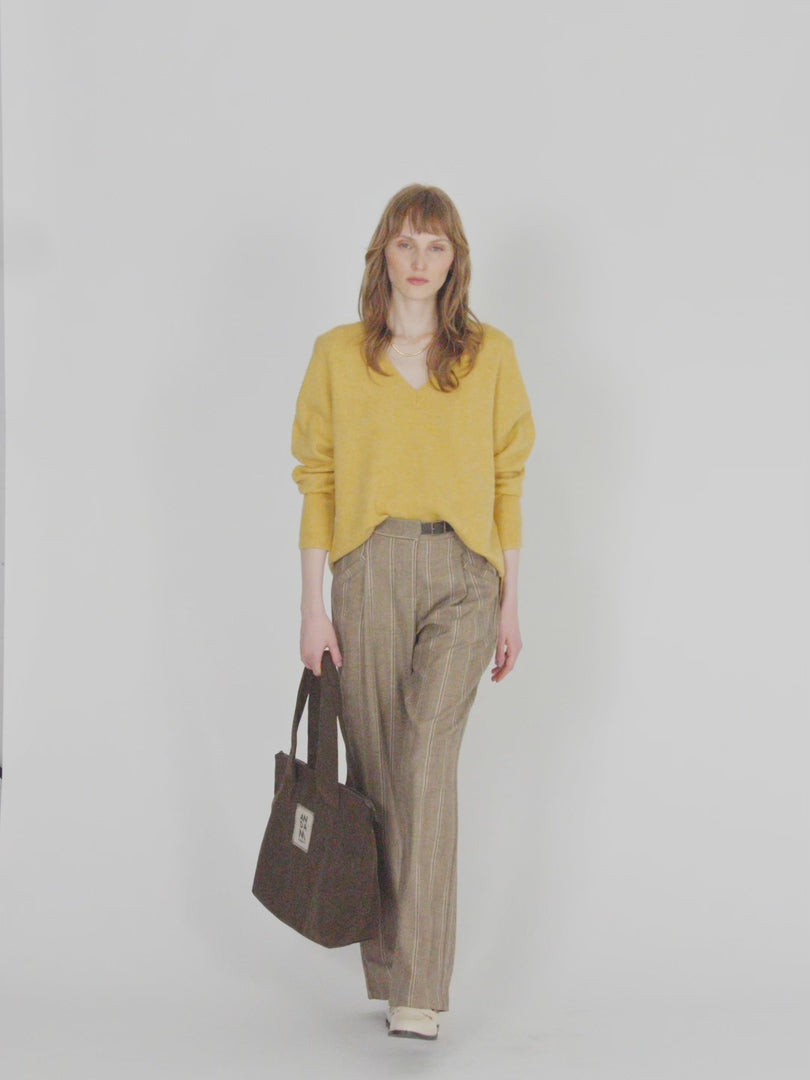 Basic Damen V-Ausschnitt Pullover