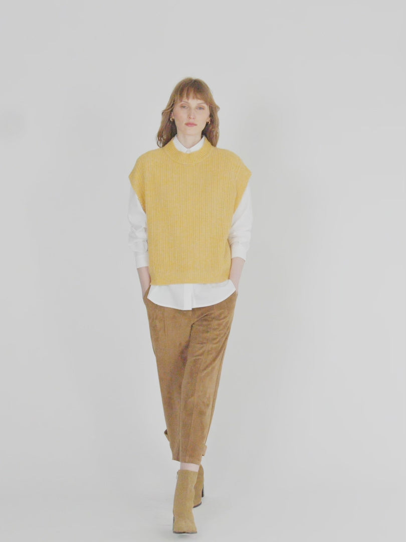 Strickweste mit Perkins-Ausschnitt für Damen
