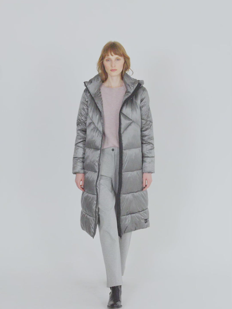 Parka larga de mujer acolchada