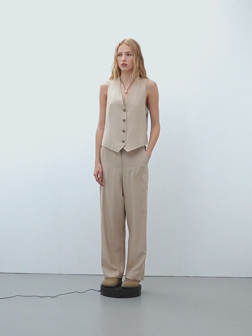 Chaleco de mujer espalda estampado rayas