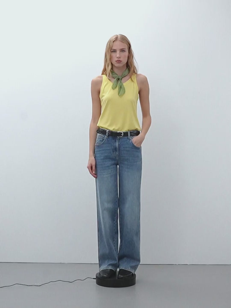 Camiseta de mujer canalé modal tirantes