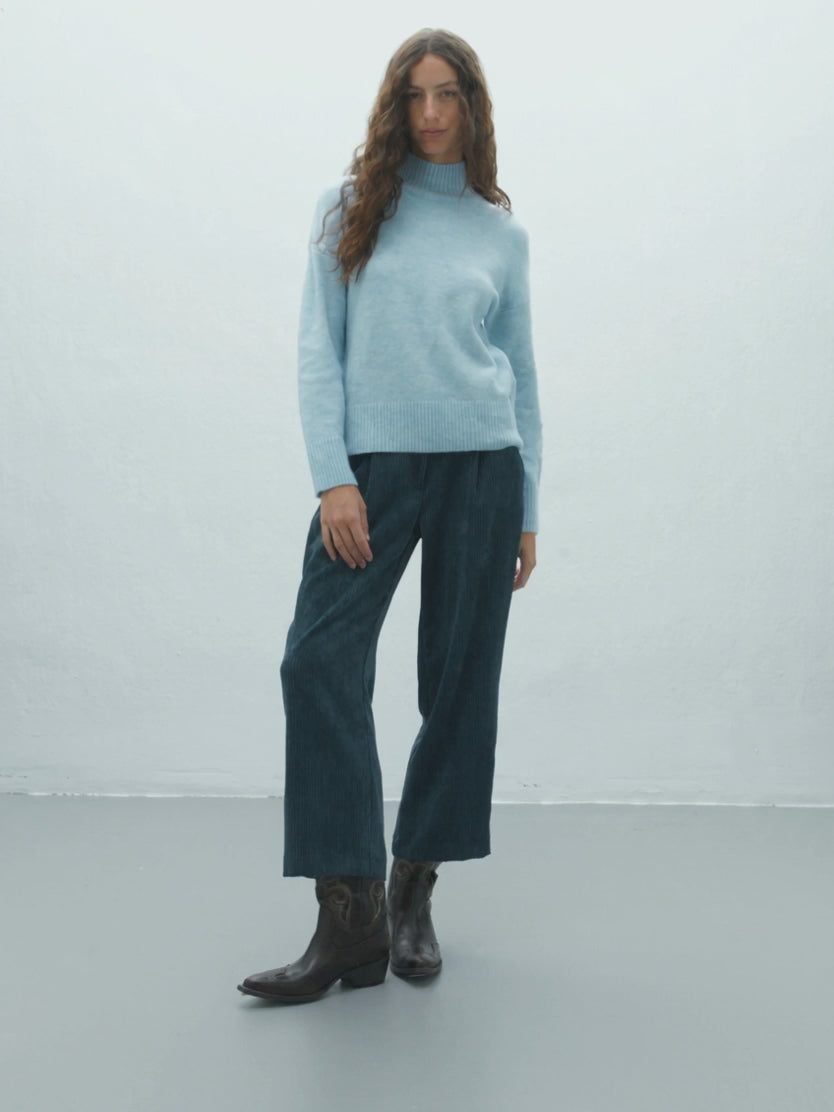 Jersey de mujer básico cuello perkins