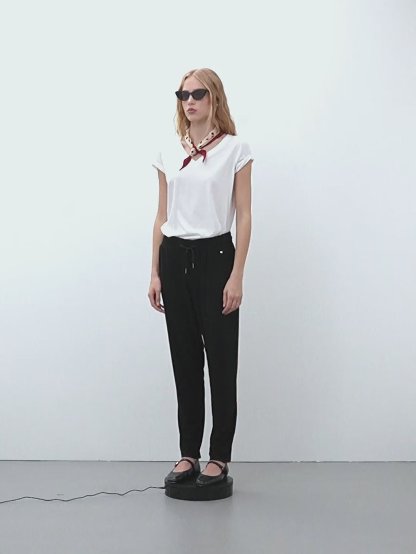 Pantalón de mujer punto liso cintura elástica