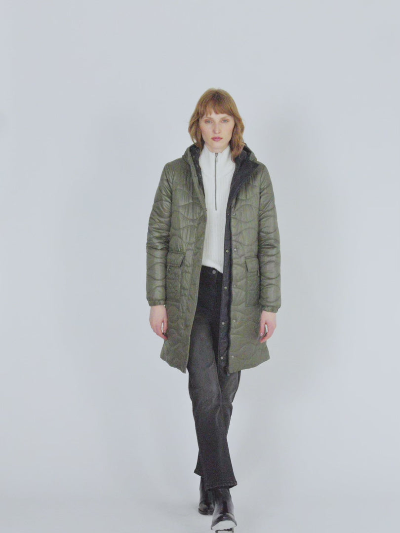 Parka reversible de mujer con capucha