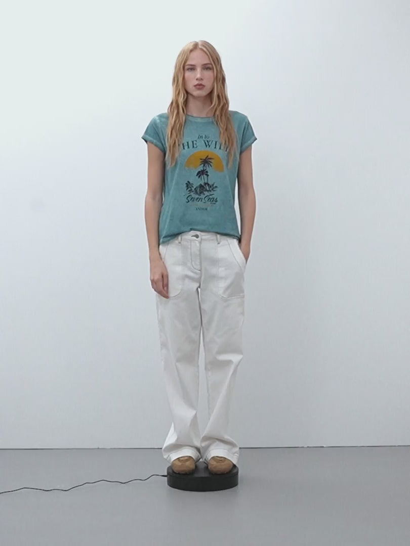 Camiseta de mujer manga corta print frontal